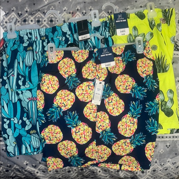 George Other - Colorful Pineapple and Cactus Print Shorts Set 3 pairs NEW WITH TAGS